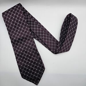 Ermenegildo Zegna Z Designer Red Geometric Silk Tie Work Wedding 56x3 5/8"